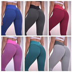 Sarah Express Women's Hip Lifting High Waist Yoga Pants Sports Leggings Nine Length