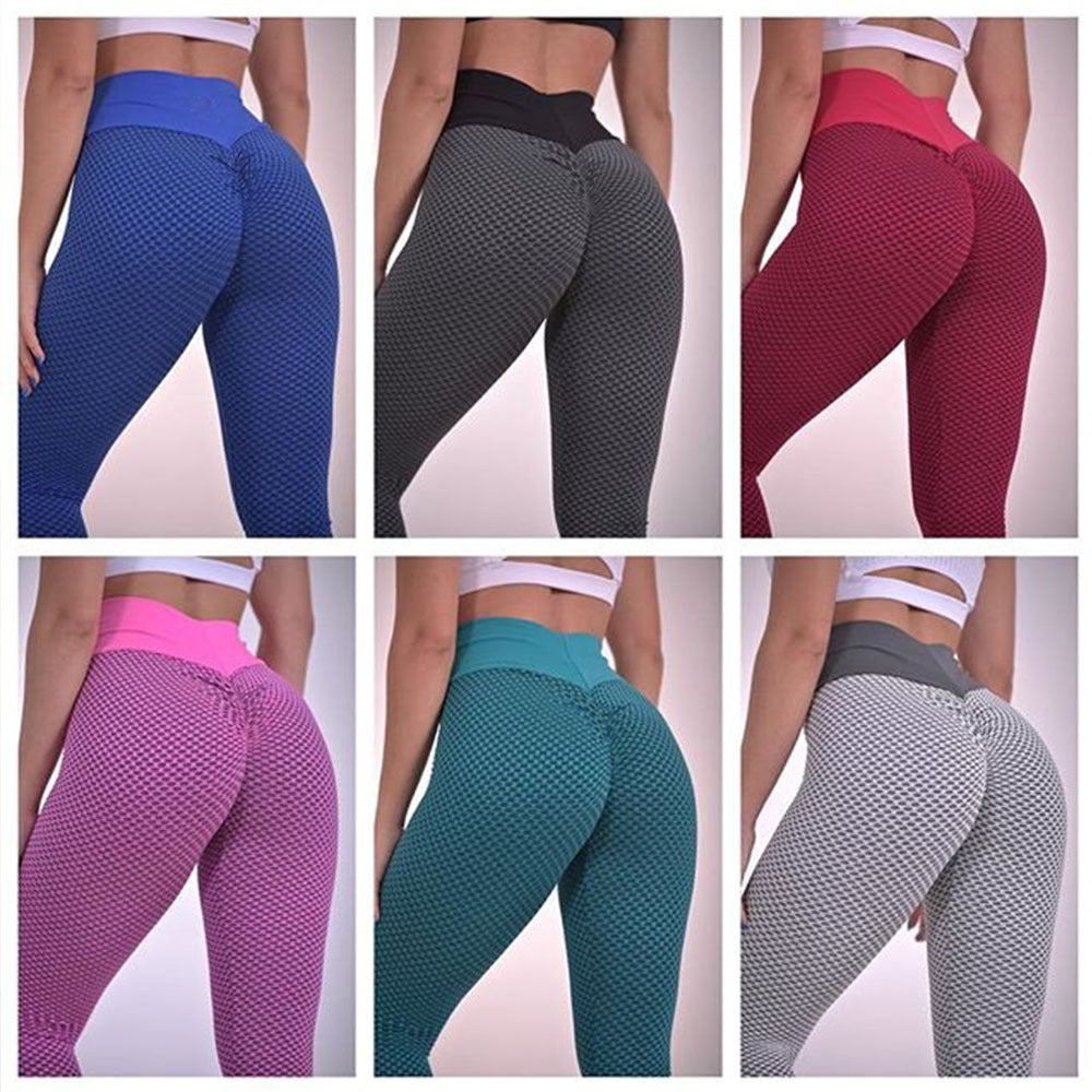 Sarah Express Women's Hip Lifting High Waist Yoga Pants Sports Leggings Nine Length