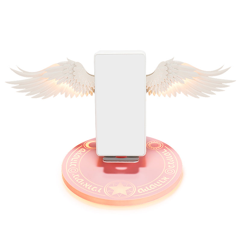 LED Angel Wings Wireless Charger - 10W Fast Charging Dock