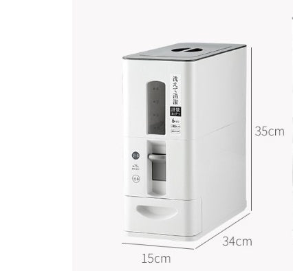 Sarah Express Pet Food Storage Container 10kg Airtight Sealed Moisture Proof Bucket with Measuring Dispenser White S