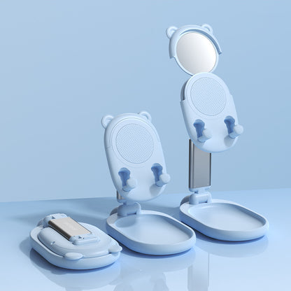 Sarah Express Adjustable Phone Tablet Stand with Mirror for iPhone iPad Desk Holder Blue