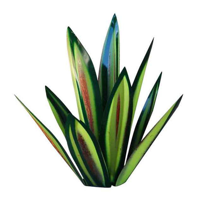 Sarah Express Iron Agave Plant Garden Ornament - Blue Metal Sculpture Home Decor Green