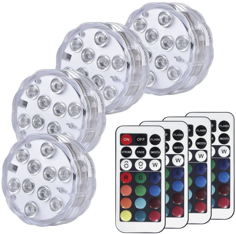Sarah Express Waterproof LED Pool Light with Remote Control - 16 Colors RGB Submersible Diving Light White