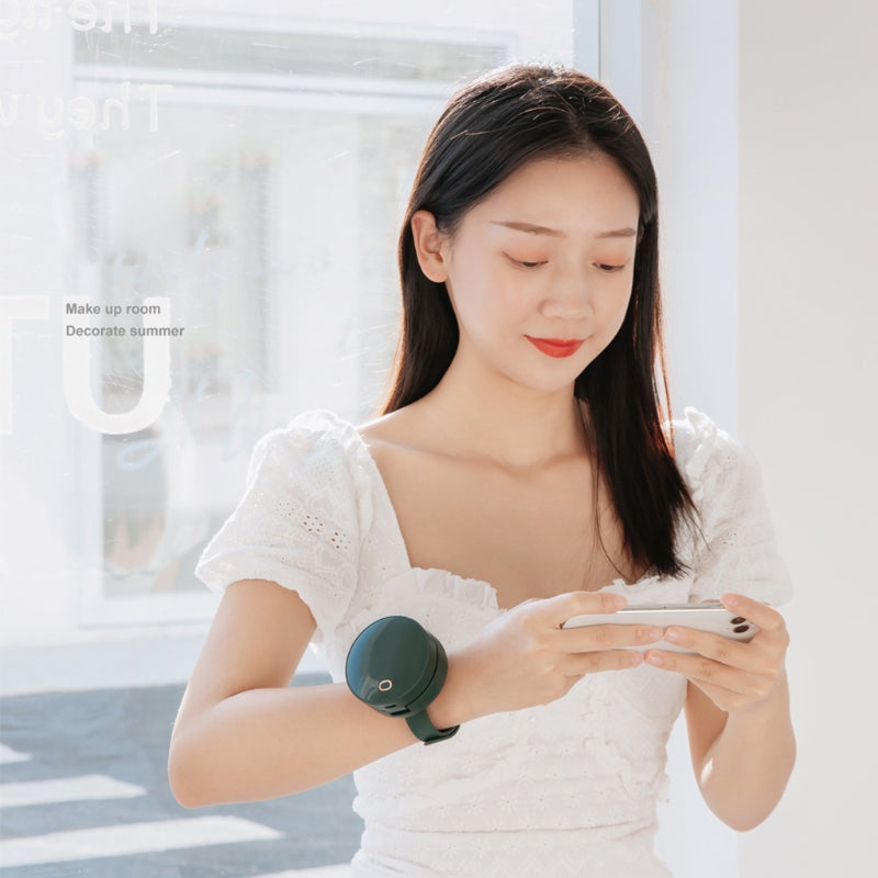 Sarah Express Rechargeable Wrist Fan with Mirror - Portable USB Mini Cooler