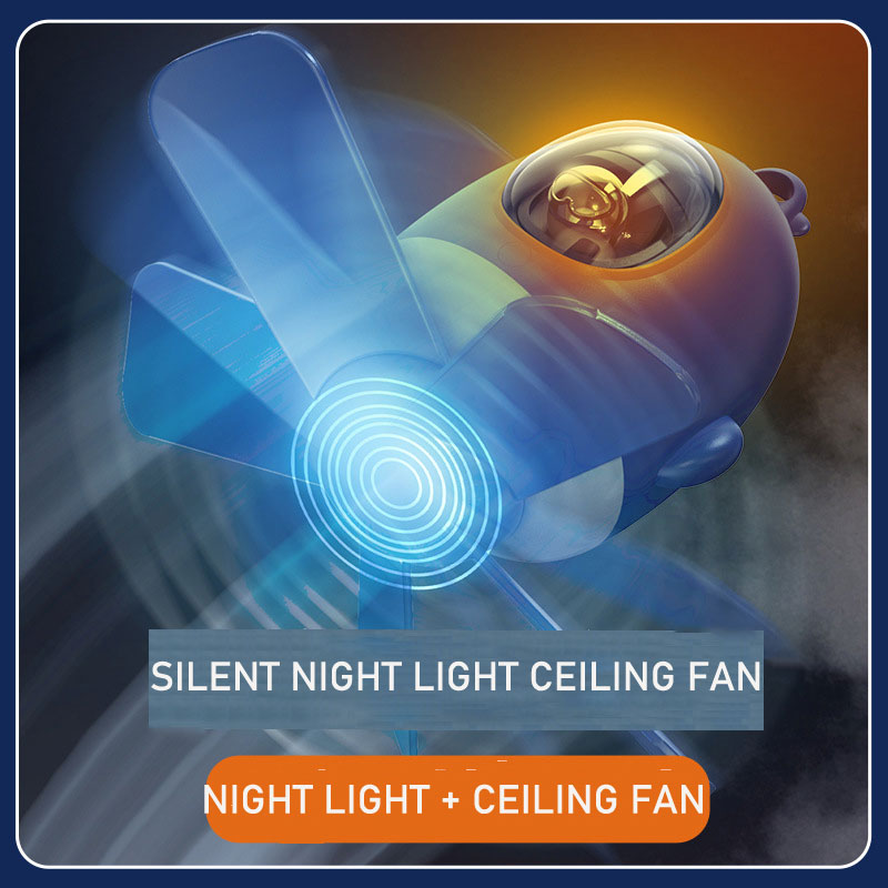 Sarah Express Airplane Ceiling Fan with Night Light - USB Rechargeable Remote Control Fan for Kids Room