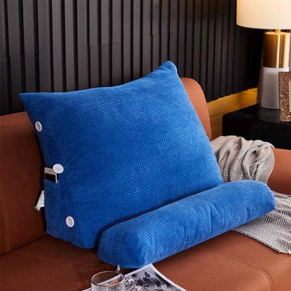 Sarah Express Premium Plush Lumbar Backrest Pillow - Bedside Reading Cushion with Headrest Support for Bed & Sofa Royal Blue