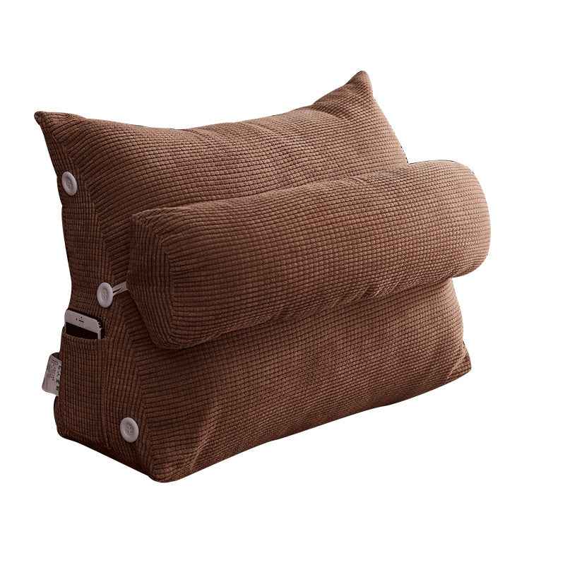 Sarah Express Premium Plush Lumbar Backrest Pillow - Bedside Reading Cushion with Headrest Support for Bed & Sofa