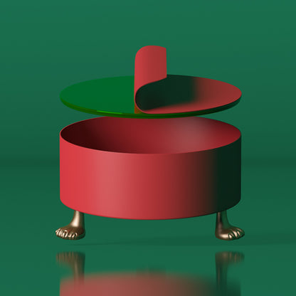 Sarah Express Modern Entryway Organizer Storage Box with Lid - Multi-Purpose Home Organization Red