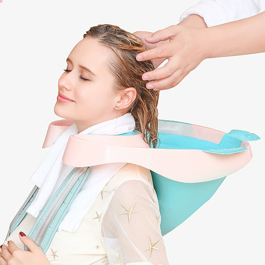 Sarah Express Foldable Shampoo Basin with Drain Tube - Portable Hair Washing Tray for Elderly, Pregnant Women & Mobility Assistance