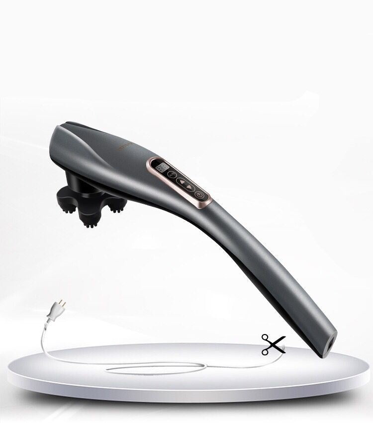 Sarah Express Handheld Electric Massager 6 Head Deep Tissue Percussion Therapy Machine Grey