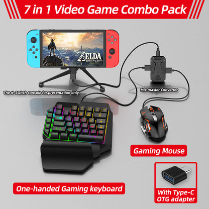 Sarah Express 7-in-1 Gaming Keyboard Mouse Converter for PS4 PS5 Xbox Switch 2sets
