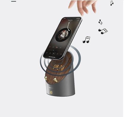 Sarah Express Smart Induction Bluetooth Speaker with Wireless Phone Holder & Alarm Clock