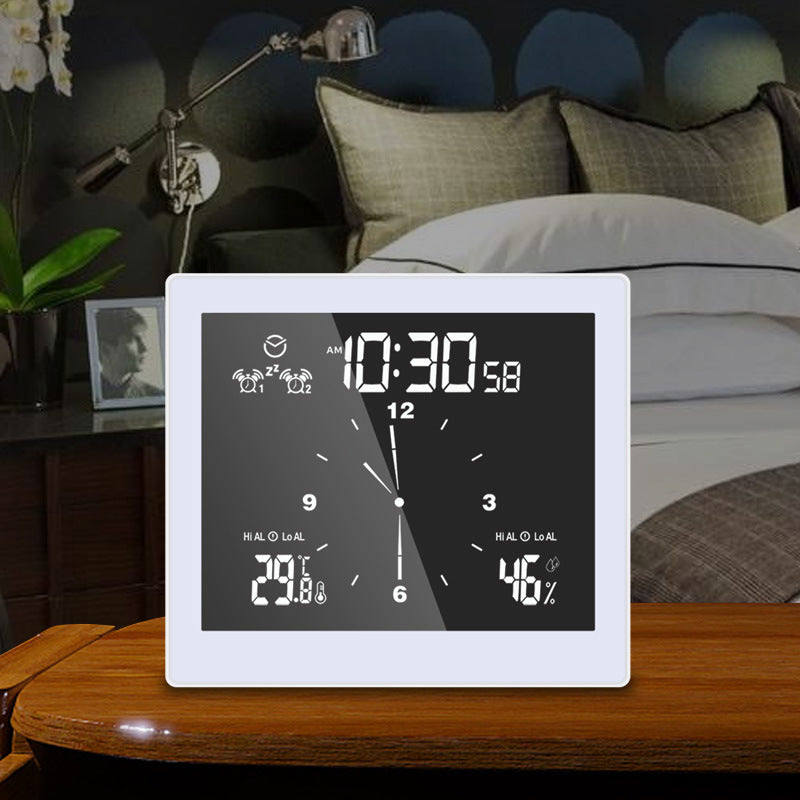Waterproof Bathroom Clock with Temperature Humidity Display - Digital Wall Clock with Alarm