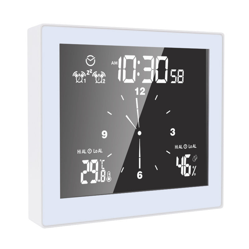 Waterproof Bathroom Clock with Temperature Humidity Display - Digital Wall Clock with Alarm