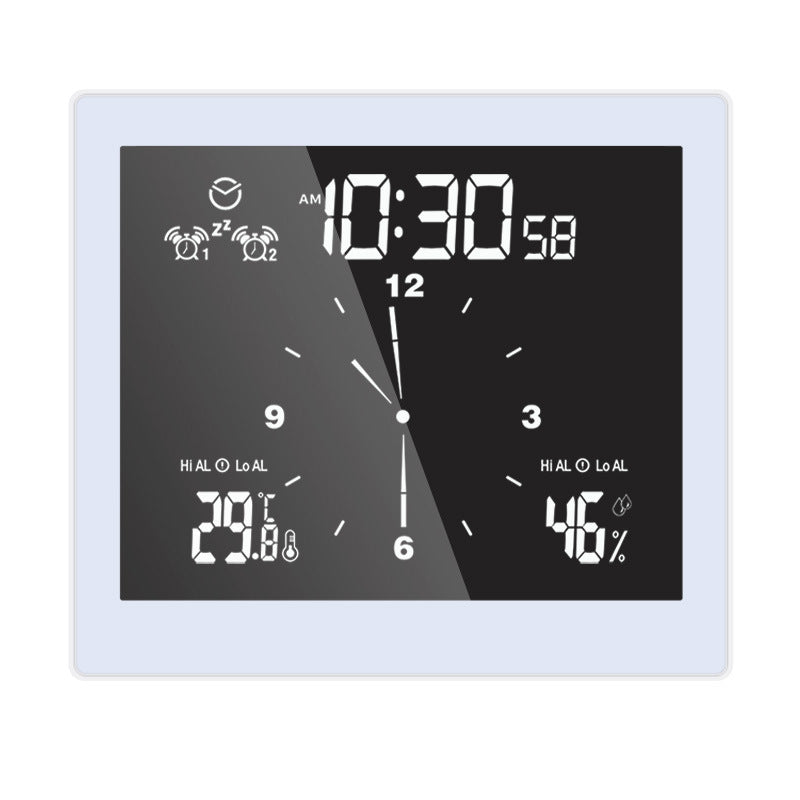 Waterproof Bathroom Clock with Temperature Humidity Display - Digital Wall Clock with Alarm