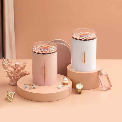 Sarah Express Rotating Jewelry Organizer Box - 5-Tier Storage with Transparent Lid