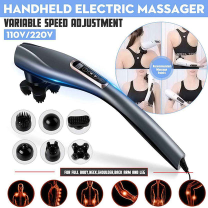 Sarah Express Handheld Electric Massager 6 Head Deep Tissue Percussion Therapy Machine