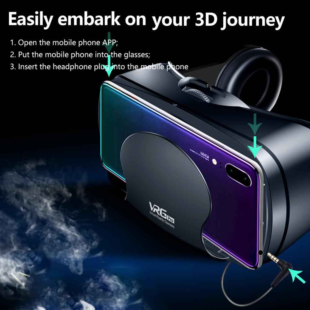 Sarah Express VR Headset 3D Virtual Reality Glasses with Built-in Headphones - Adjustable Myopia Support for Smartphones