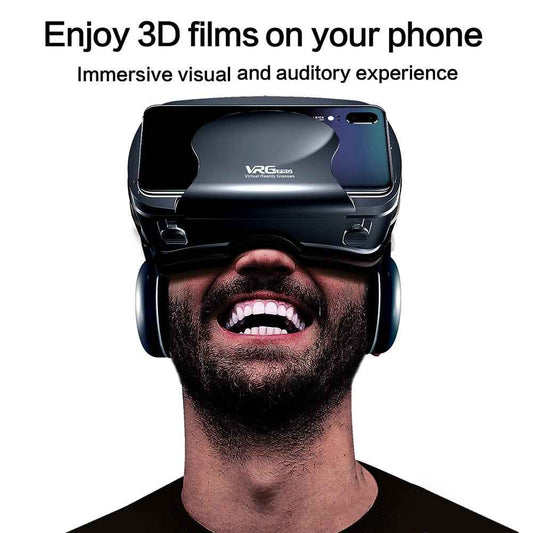 Sarah Express VR Headset 3D Virtual Reality Glasses with Built-in Headphones - Adjustable Myopia Support for Smartphones