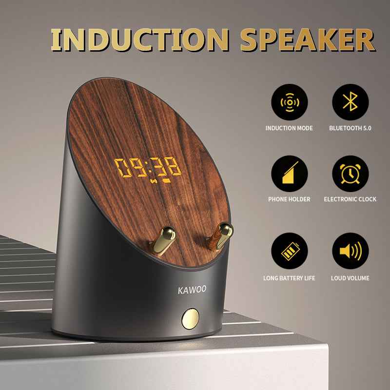 Sarah Express Smart Induction Bluetooth Speaker with Wireless Phone Holder & Alarm Clock
