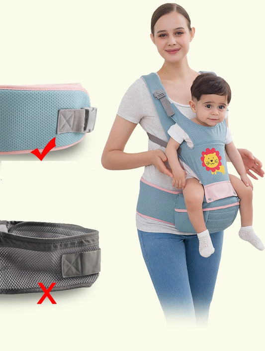 Multifunctional Baby Carrier Hip Seat with Back Support - Ergonomic Waist Stool for Newborn to 48 Months