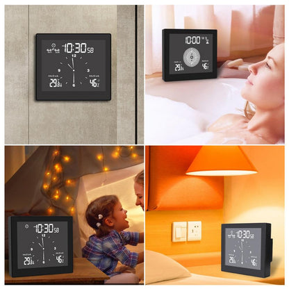 Waterproof Bathroom Clock with Temperature Humidity Display - Digital Wall Clock with Alarm