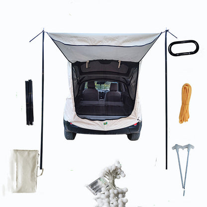 SUV Car Trunk Extension Tent - Waterproof Camping Shelter with Mosquito Net