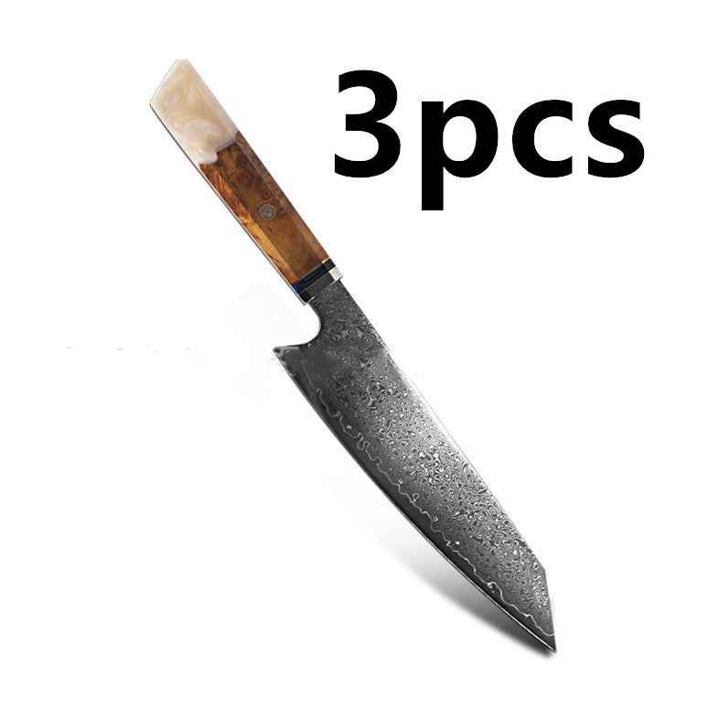 Sarah Express Premium Damascus Steel Chef Knife - Professional Japanese Kitchen Knife 8.1 Inch White 34.7cm 3pcs