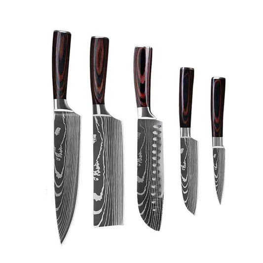 Sarah Express Professional Stainless Steel Kitchen Knife Set - Chef's Cutlery Collection