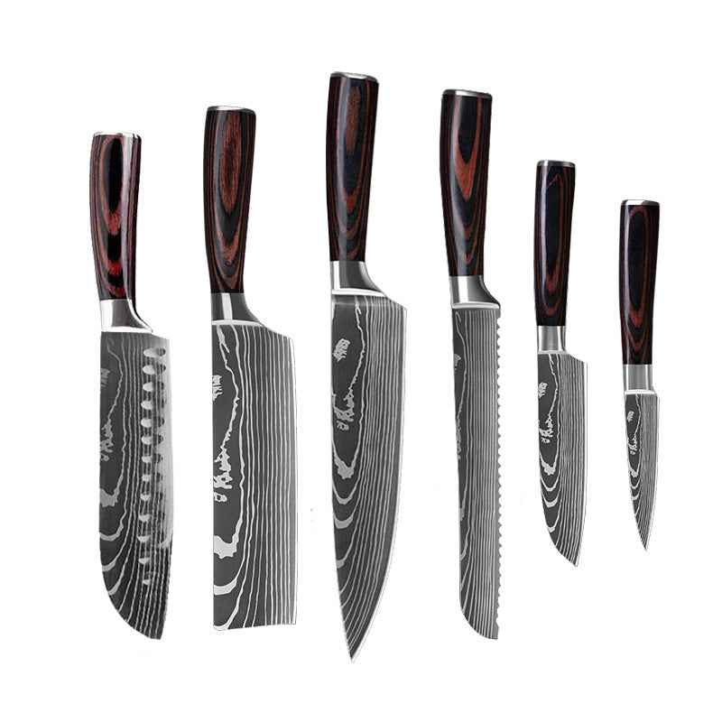 Sarah Express Professional Stainless Steel Kitchen Knife Set - Chef's Cutlery Collection 6piece set