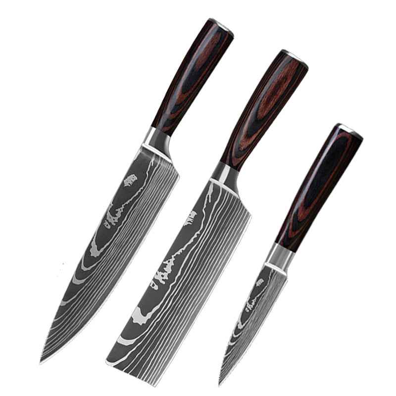 Sarah Express Professional Stainless Steel Kitchen Knife Set - Chef's Cutlery Collection 3piece set