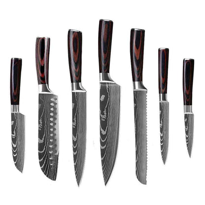 Sarah Express Professional Stainless Steel Kitchen Knife Set - Chef's Cutlery Collection 7piece set