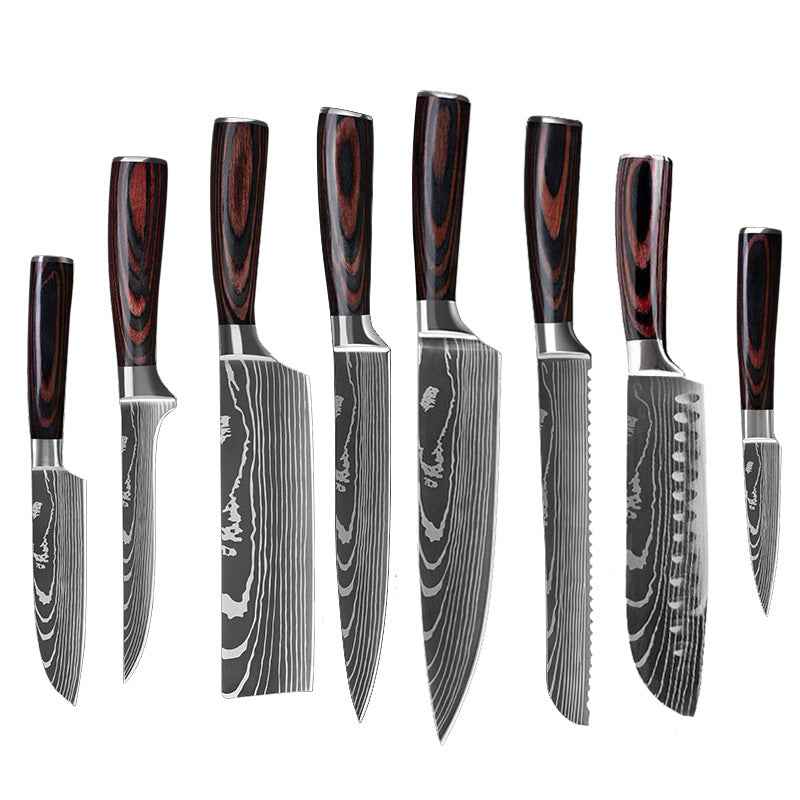 Sarah Express Professional Stainless Steel Kitchen Knife Set - Chef's Cutlery Collection 8piece set