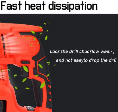 3-in-1 Cordless Electric Hammer Drill with Lithium Battery - Brushless Power Impact Drill