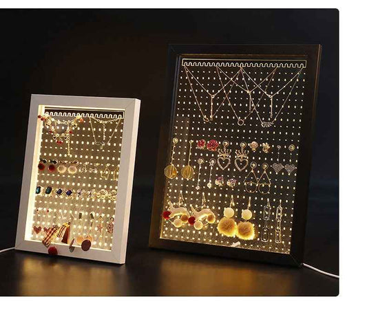 Wood Jewelry Rack Earrings Holder Stand Acrylic Sheet Earring Hanging Frame Eardrop Table Earring Bracket