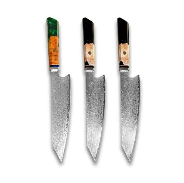 Sarah Express Premium Damascus Steel Chef Knife - Professional Japanese Kitchen Knife 8.1 Inch Green Black Black 34.7cm