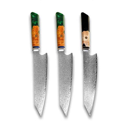 Sarah Express Premium Damascus Steel Chef Knife - Professional Japanese Kitchen Knife 8.1 Inch Green Green Black 34.7cm