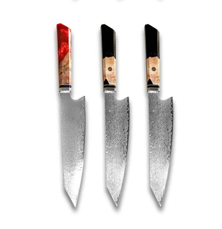 Sarah Express Premium Damascus Steel Chef Knife - Professional Japanese Kitchen Knife 8.1 Inch Red Black Black 34.7cm