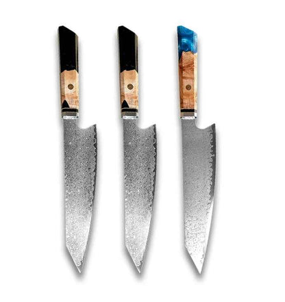 Sarah Express Premium Damascus Steel Chef Knife - Professional Japanese Kitchen Knife 8.1 Inch Blue Black Black 34.7cm