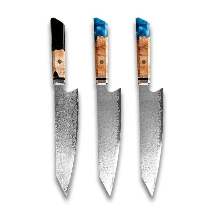 Sarah Express Premium Damascus Steel Chef Knife - Professional Japanese Kitchen Knife 8.1 Inch Blue Blue Black 34.7cm