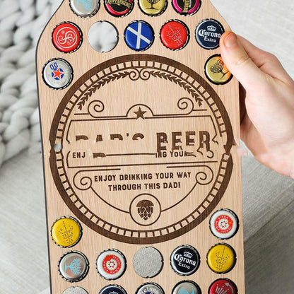 Beer Bottle Cap Display Board - Wooden Wall Art Collection Holder