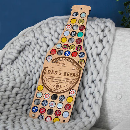 Beer Bottle Cap Display Board - Wooden Wall Art Collection Holder