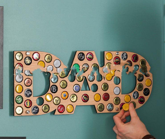 Beer Bottle Cap Display Board - Wooden Wall Art Collection Holder
