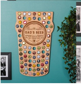 Beer Bottle Cap Display Board - Wooden Wall Art Collection Holder