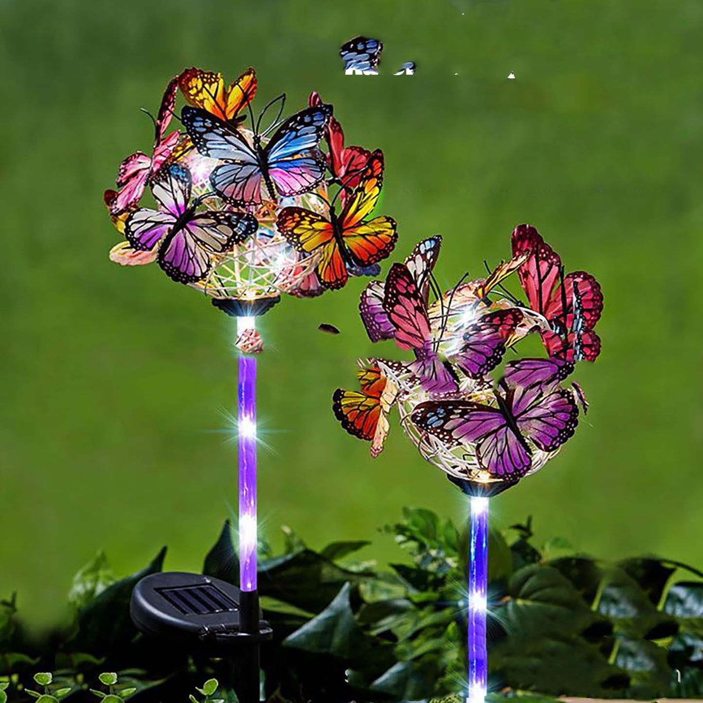 Solar Butterfly Garden Lights - LED Waterproof Outdoor Lawn Stakes Decorative Yard Art