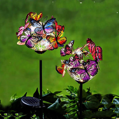 Solar Butterfly Garden Lights - LED Waterproof Outdoor Lawn Stakes Decorative Yard Art