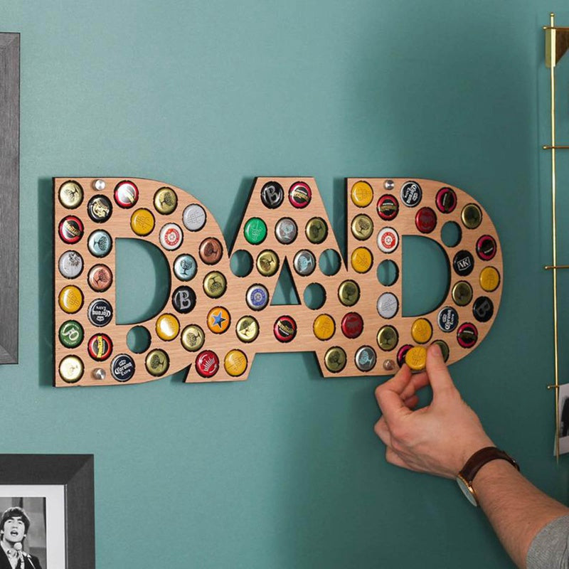 Beer Bottle Cap Display Board - Wooden Wall Art Collection Holder