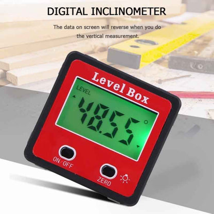 Red Precision Digital Double Key Inclinometer Mini Protractor Goniometer