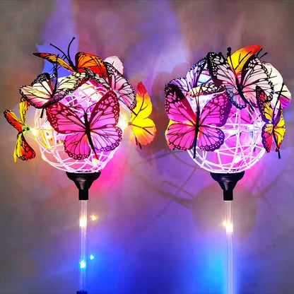 Solar Butterfly Garden Lights - LED Waterproof Outdoor Lawn Stakes Decorative Yard Art