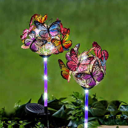 Solar Butterfly Garden Lights - LED Waterproof Outdoor Lawn Stakes Decorative Yard Art